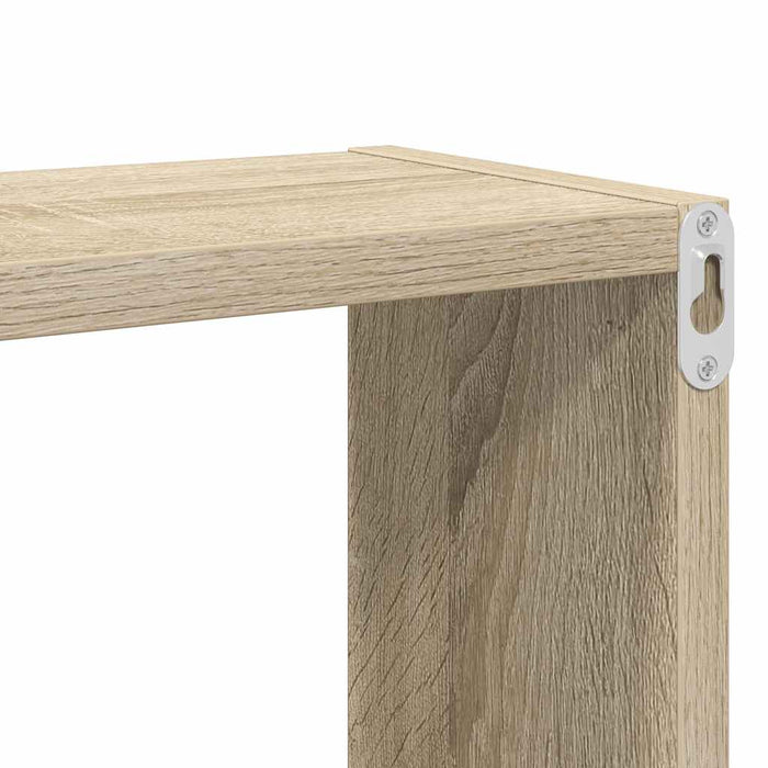 Rafturi de perete cub, 4 buc., stejar sonoma, 80x15x26,5cm lemn WALTI