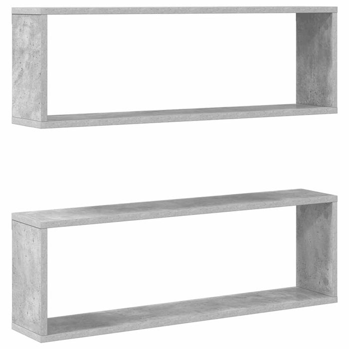 Rafturi de perete cub, 2 buc., gri beton, 80x15x26,5 cm, PAL - WALTI WALTI