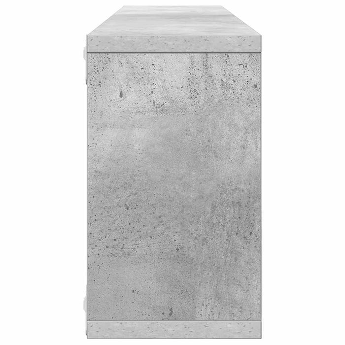 Rafturi de perete cub, 2 buc., gri beton, 80x15x26,5 cm, PAL - WALTI WALTI