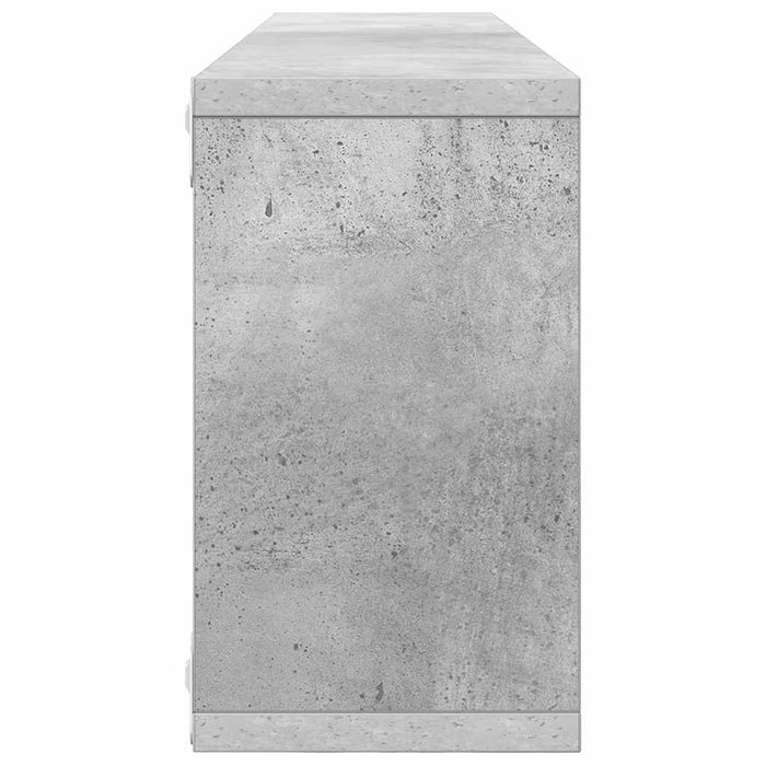 Rafturi de perete cub, 4 buc., gri beton, 80x15x26,5 cm, PAL - WALTI WALTI