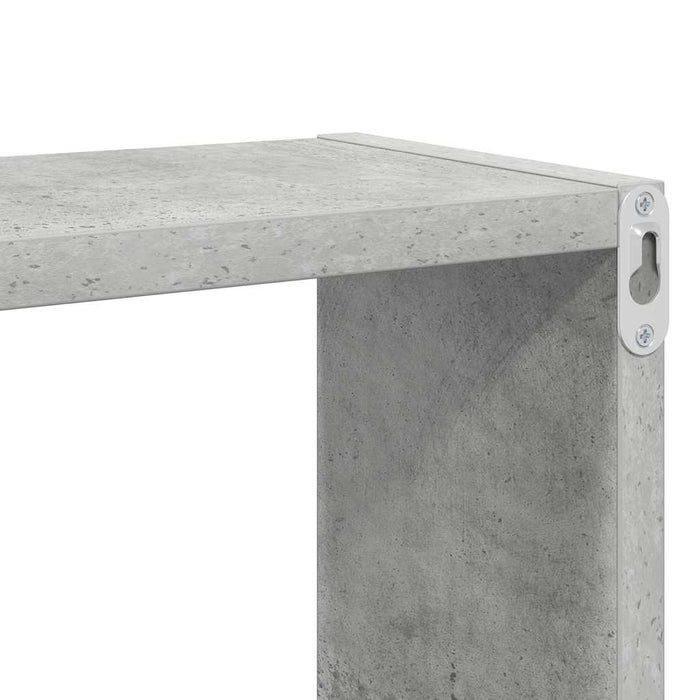 Rafturi de perete cub, 4 buc., gri beton, 80x15x26,5 cm, PAL - WALTI WALTI