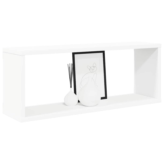 Rafturi de perete cub 2 bucăți alb 60x15x23 cm lemn prelucrat - WALTI WALTI