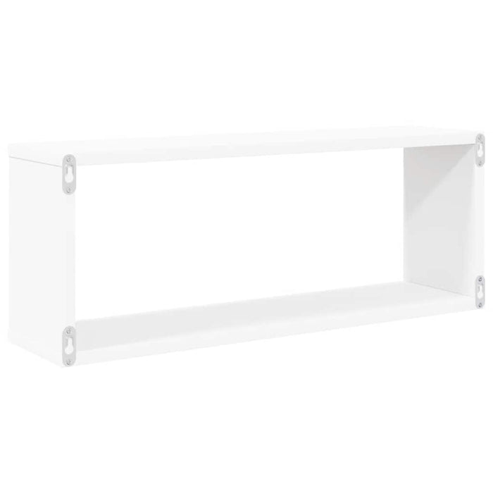 Rafturi de perete cub, 4 buc., alb, 60x15x23 cm, lemn prelucrat WALTI