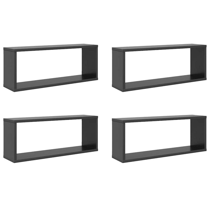 Rafturi de perete cub, 4 buc, gri, 60x15x23 cm, PAL WALTI