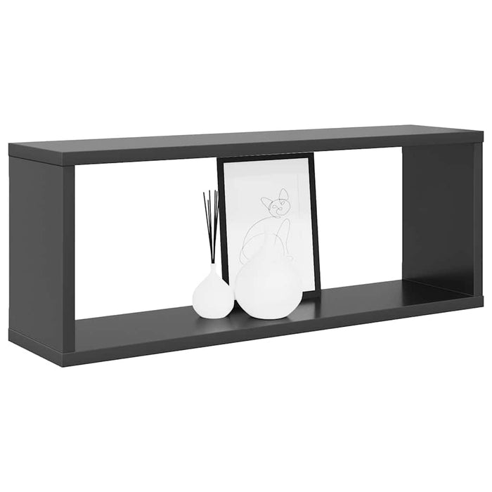 Rafturi de perete cub, 4 buc, gri, 60x15x23 cm, PAL WALTI
