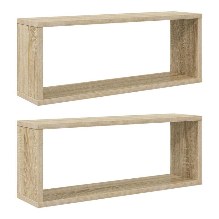 Rafturi de perete cub, 2 buc., stejar sonoma, 60x15x23 cm, PAL - WALTI WALTI