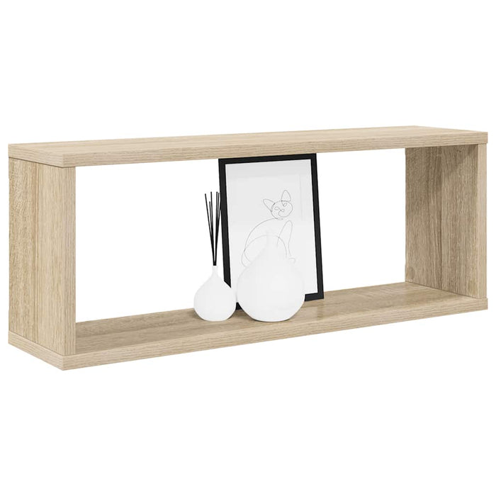 Rafturi de perete cub, 2 buc., stejar sonoma, 60x15x23 cm, PAL - WALTI WALTI