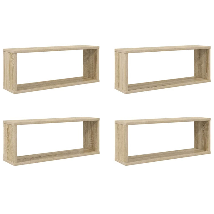 Rafturi de perete cub, 4 buc., stejar sonoma, 60x15x23 cm, PAL - WALTI WALTI