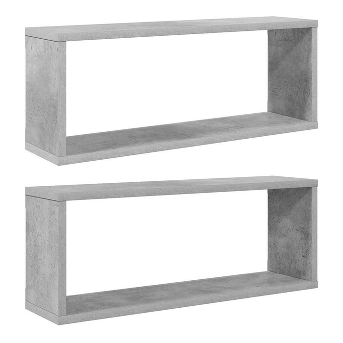 Rafturi de perete cub, 2 buc, gri beton, 60x15x23 cm, PAL - WALTI WALTI