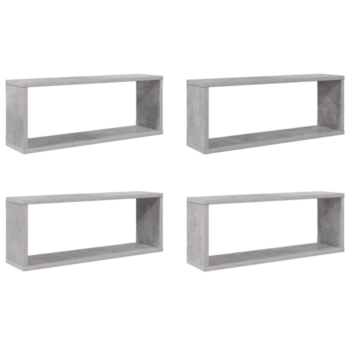 Rafturi de perete cub, 4 buc, gri beton, 60x15x23 cm, PAL - WALTI WALTI