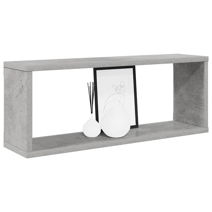 Rafturi de perete cub, 4 buc, gri beton, 60x15x23 cm, PAL - WALTI WALTI