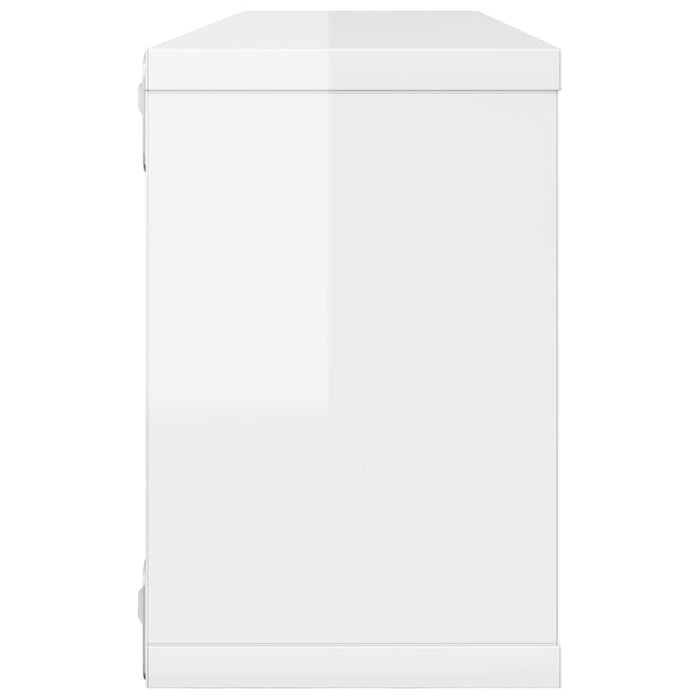 Rafturi de perete cub, 2 buc, alb extralucios, 60x15x23 cm, PAL WALTI