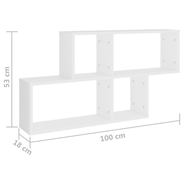 Raft de perete, alb, 100x18x53 cm, lemn prelucrat - WALTI WALTI
