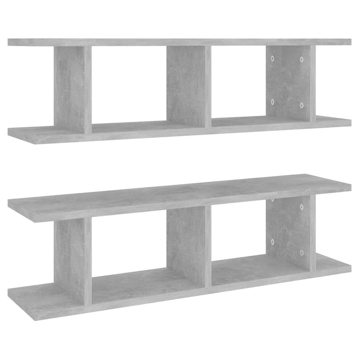 Rafturi de perete, 2 buc., gri beton, 75x18x20 cm, lemn - WALTI WALTI