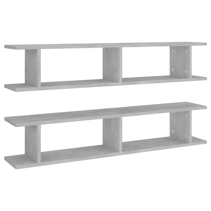Rafturi de perete, 2 buc., gri beton, 105x18x20 cm, PAL - WALTI WALTI