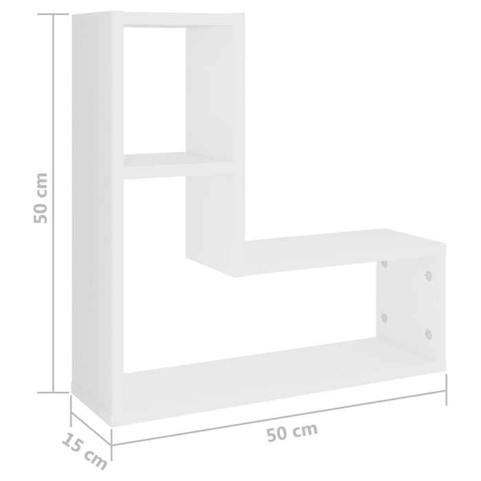 Rafturi de perete, 2 buc., alb, 50x15x50 cm, PAL WALTI