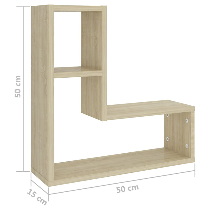 Rafturi de perete, 2 buc., stejar sonoma, 50x15x50 cm, PAL - WALTI WALTI