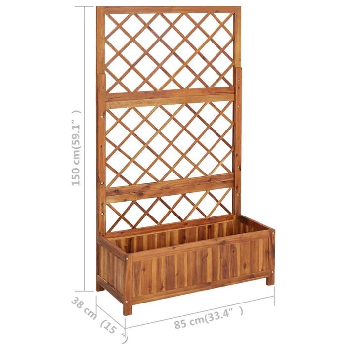 Strat înălțat cu spalier, 85x38x150 cm, lemn masiv de acacia - WALTI WALTI