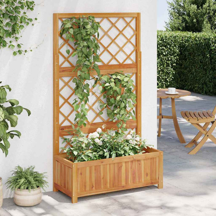 Strat înălțat cu spalier, 85x38x150 cm, lemn masiv de acacia - WALTI WALTI