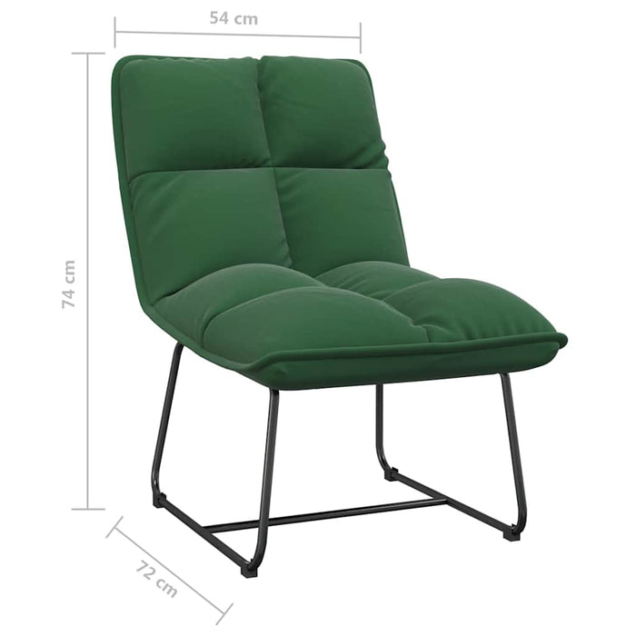 Scaun de agrement, cadru metalic, verde închis, catifea WALTI