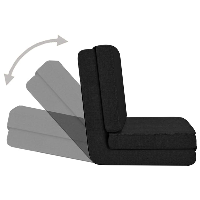 Scaun de podea pliabil, negru, material textil WALTI