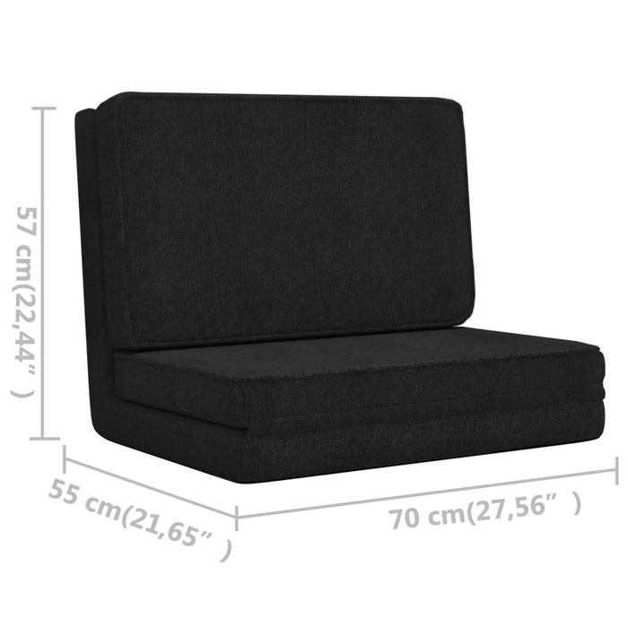 Scaun de podea pliabil, negru, material textil WALTI