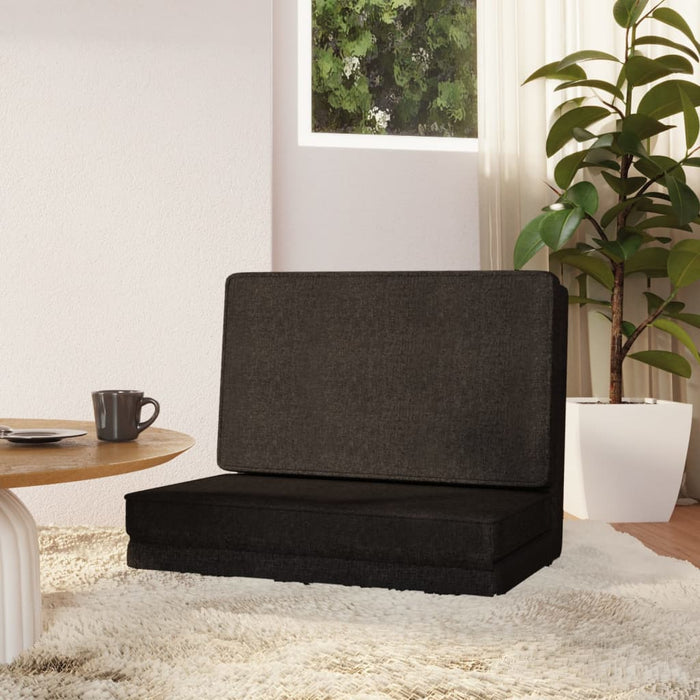 Scaun de podea pliabil, negru, material textil WALTI