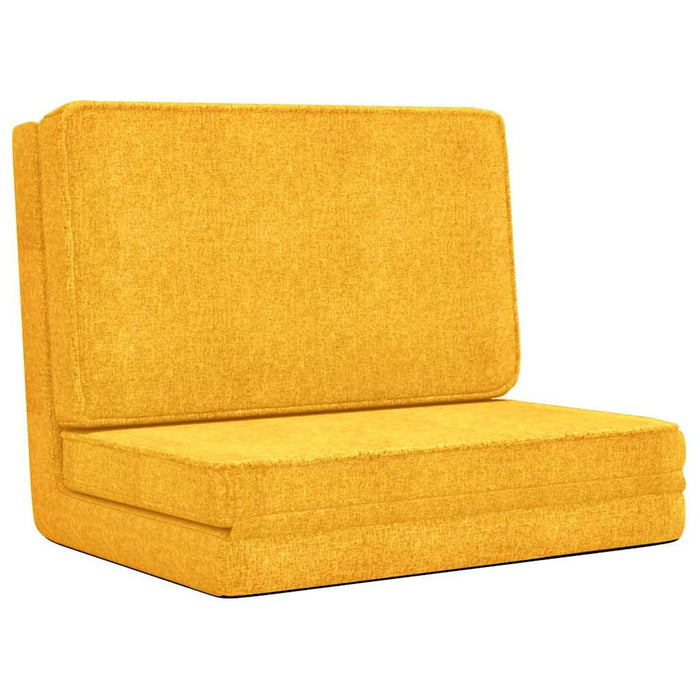 Scaun de podea pliabil, galben muștar, material textil WALTI