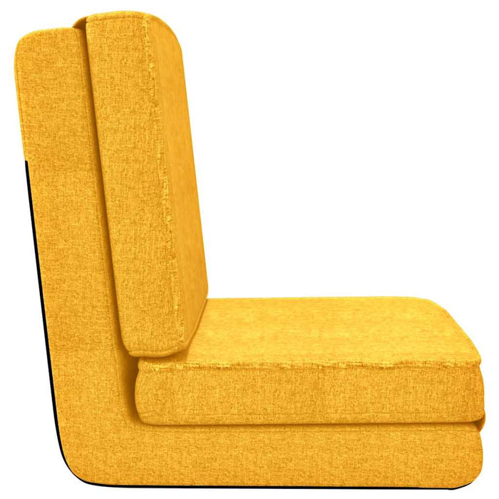 Scaun de podea pliabil, galben muștar, material textil WALTI