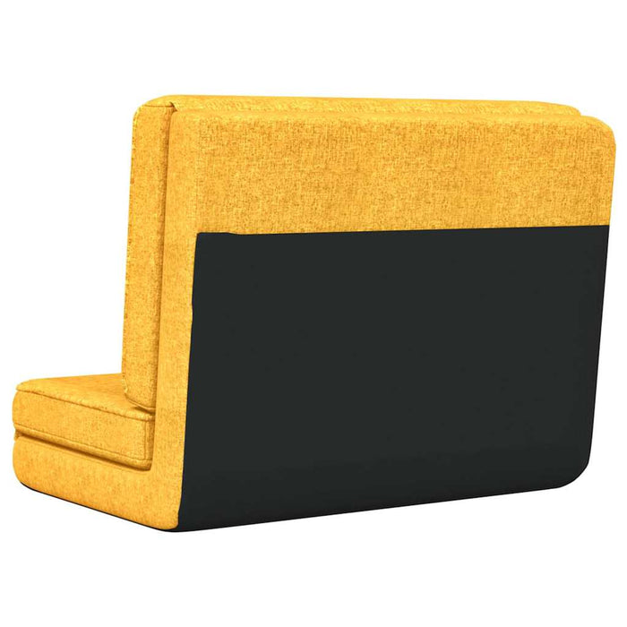 Scaun de podea pliabil, galben muștar, material textil WALTI