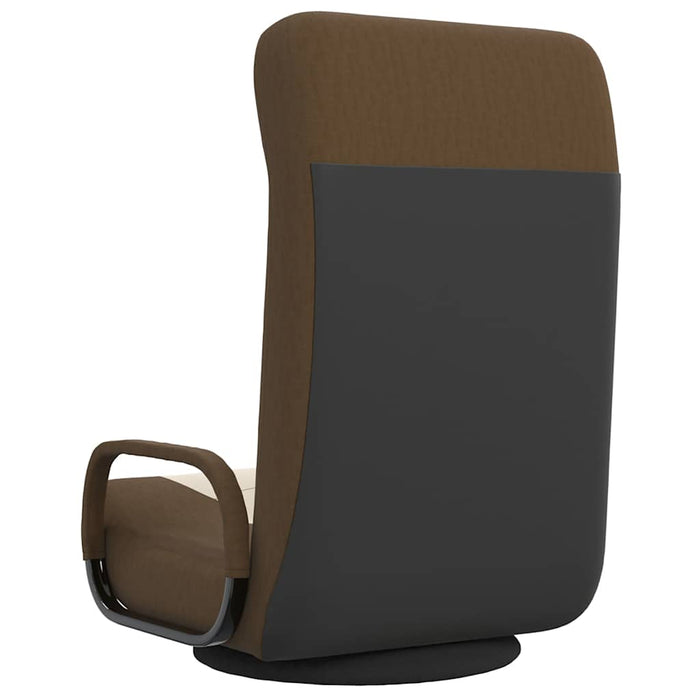 Scaun de podea pivotant, maro și crem, material textil WALTI