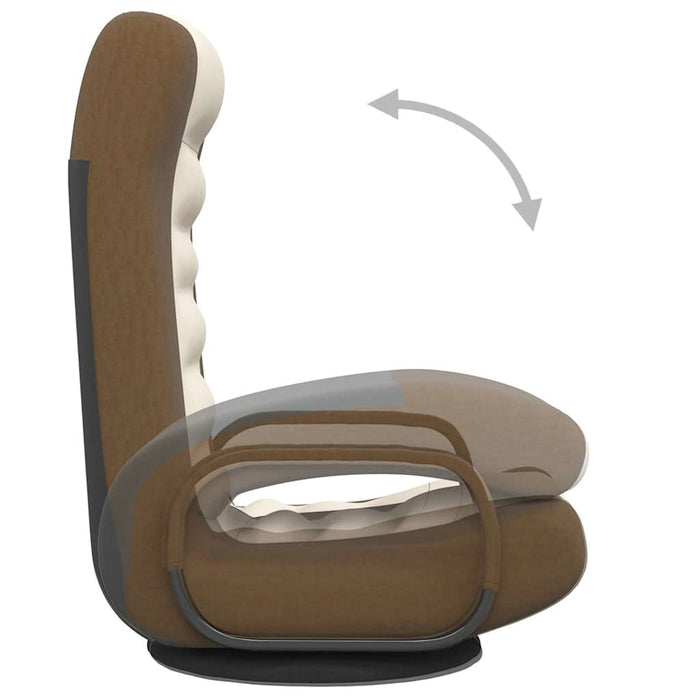 Scaun de podea pivotant, maro și crem, material textil WALTI