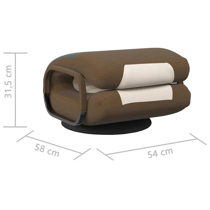 Scaun de podea pivotant, maro și crem, material textil WALTI