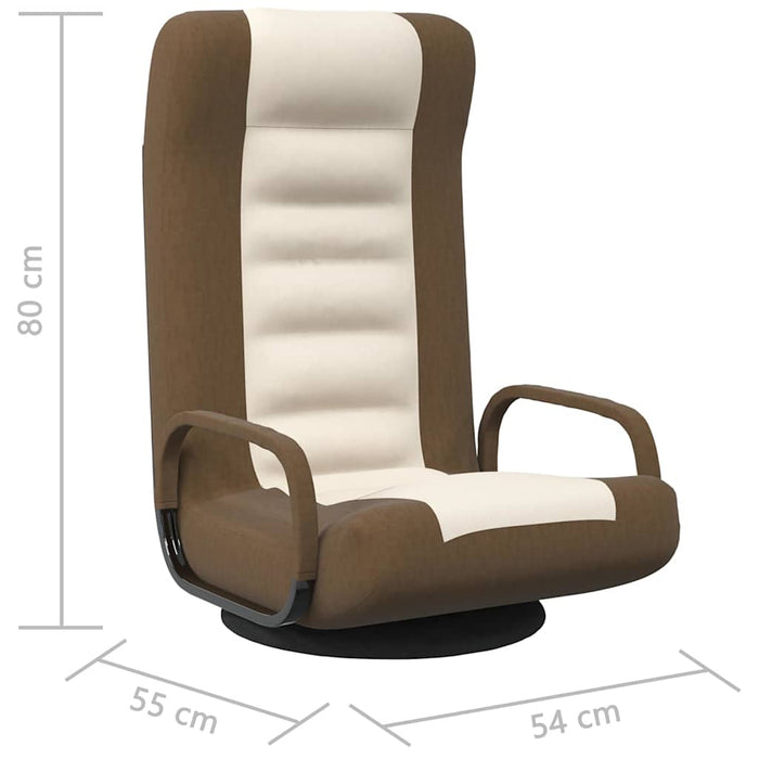 Scaun de podea pivotant, maro și crem, material textil WALTI