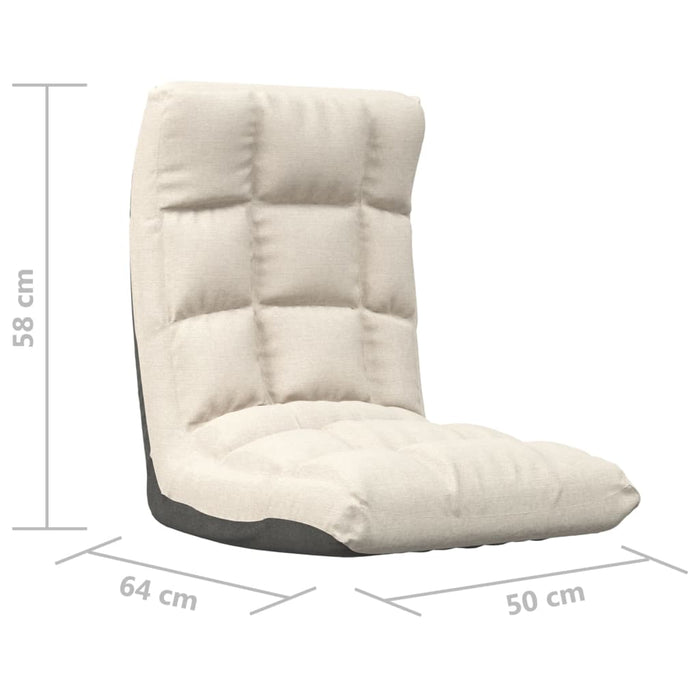 Scaun de podea pliabil, crem, material textil WALTI