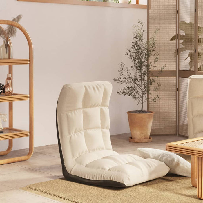 Scaun de podea pliabil, crem, material textil WALTI