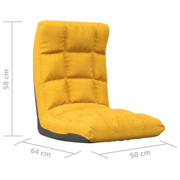 Scaun de podea pliabil, galben muștar, material textil - WALTI WALTI