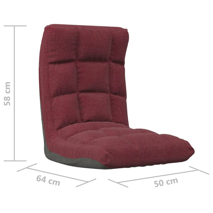 Scaun de podea pliabil, roșu vin, material textil - WALTI WALTI