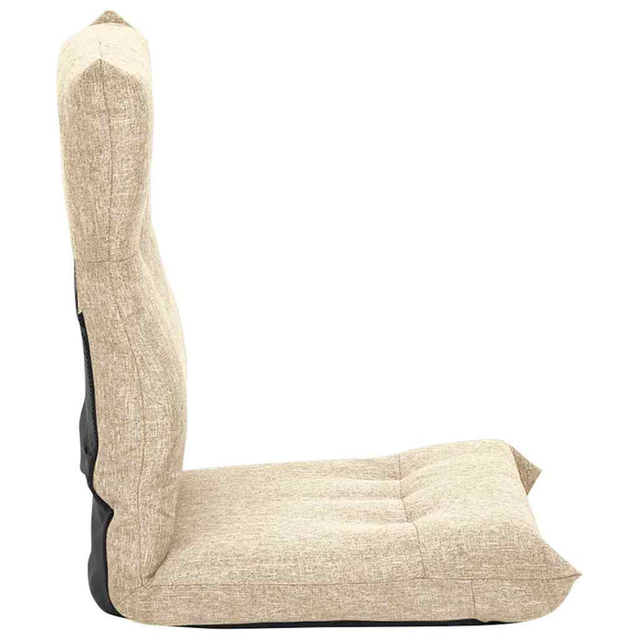 Scaun de podea pliabil, crem, material textil WALTI