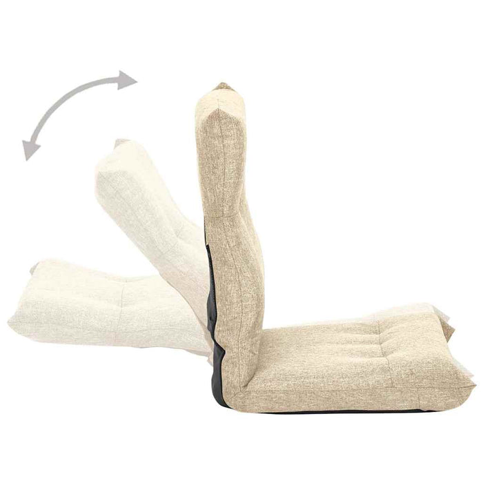 Scaun de podea pliabil, crem, material textil WALTI