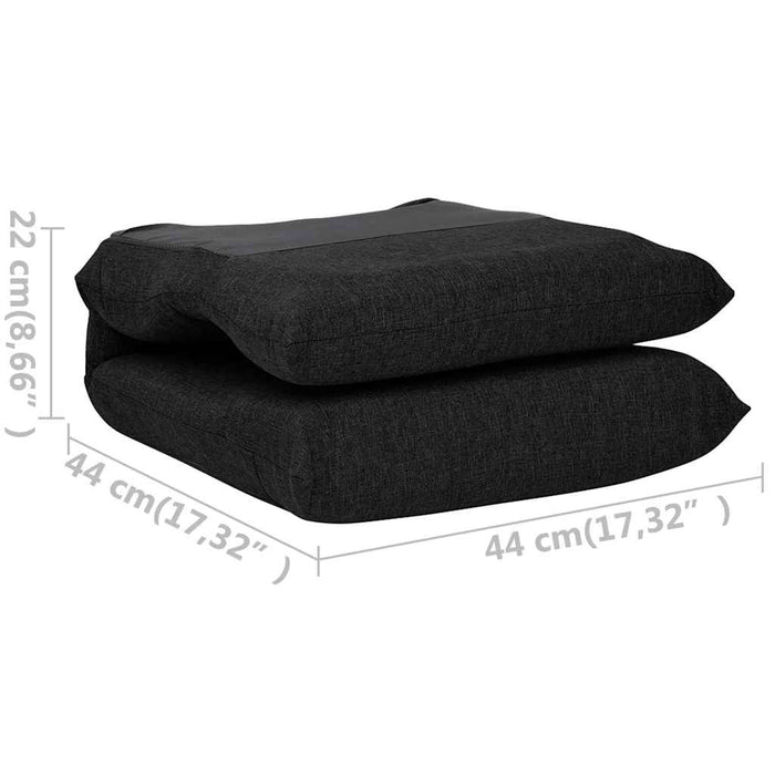 Scaun de podea pliabil, negru, material textil WALTI