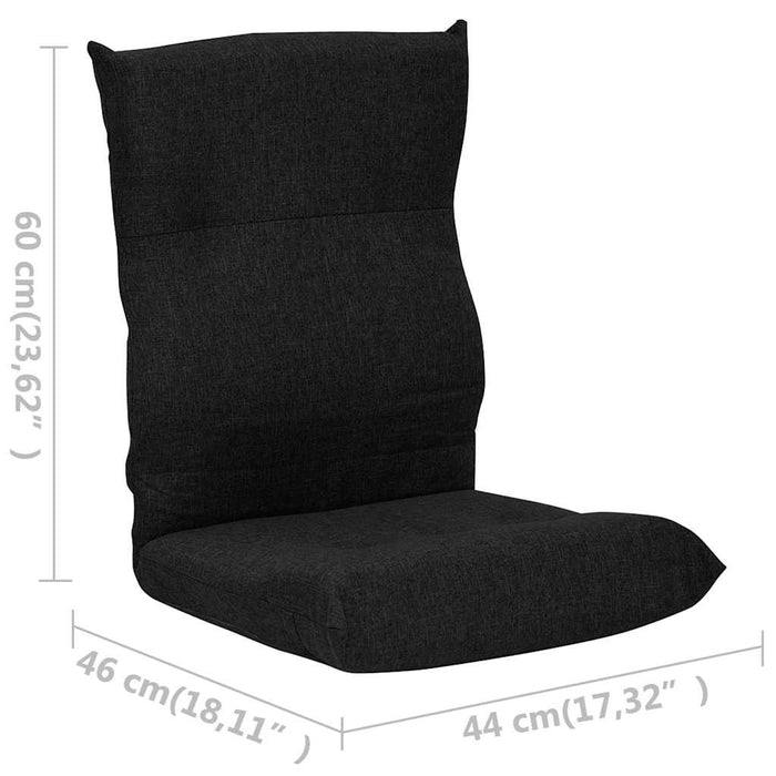 Scaun de podea pliabil, negru, material textil WALTI