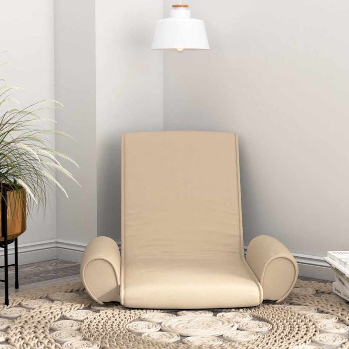Scaun de podea pliabil, crem, material textil WALTI