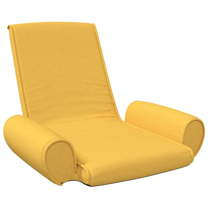 Scaun de podea pliant, galben muștar, material textil WALTI