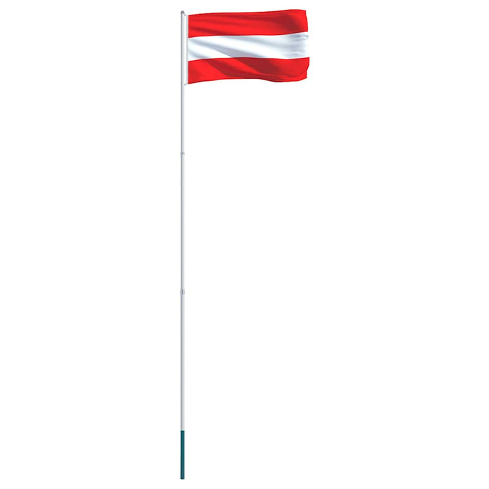 Steag Austria și stâlp din aluminiu, 4 m WALTI