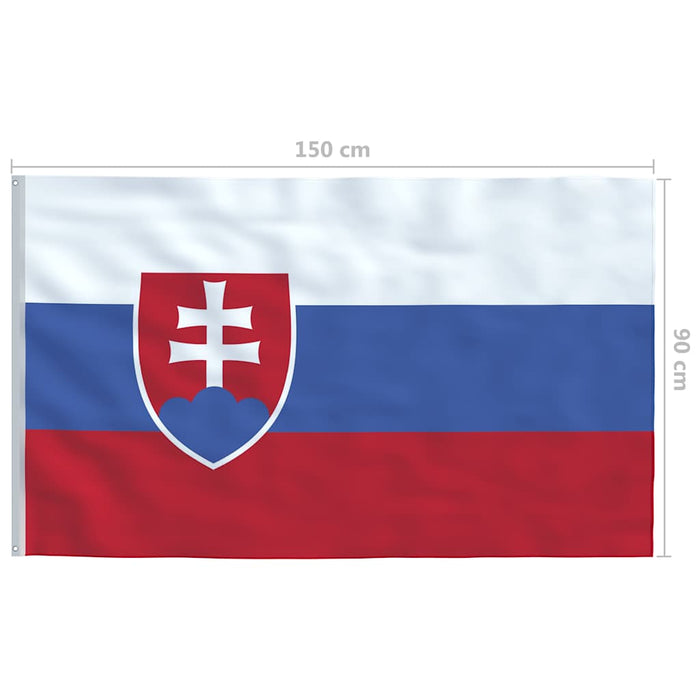 Drapel Slovacia și stâlp din aluminiu, 4 m WALTI