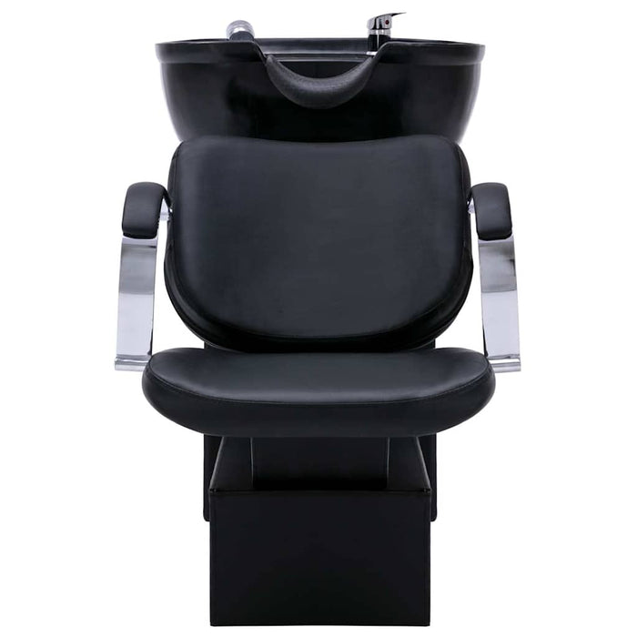 Scaun salon șamponare cu lavoar negru, 137x59x82 cm, piele eco WALTI