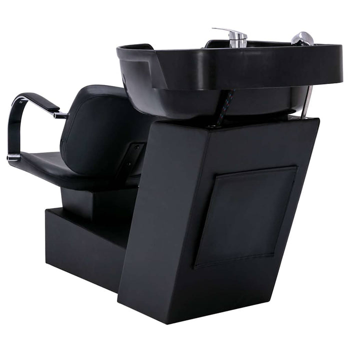 Scaun salon șamponare cu lavoar negru, 137x59x82 cm, piele eco WALTI