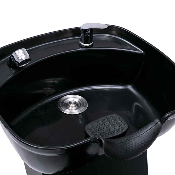 Scaun salon șamponare cu lavoar negru, 137x59x82 cm, piele eco WALTI