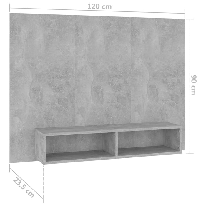 Comodă TV de perete, gri beton, 120x23,5x90 cm, PAL - WALTI WALTI